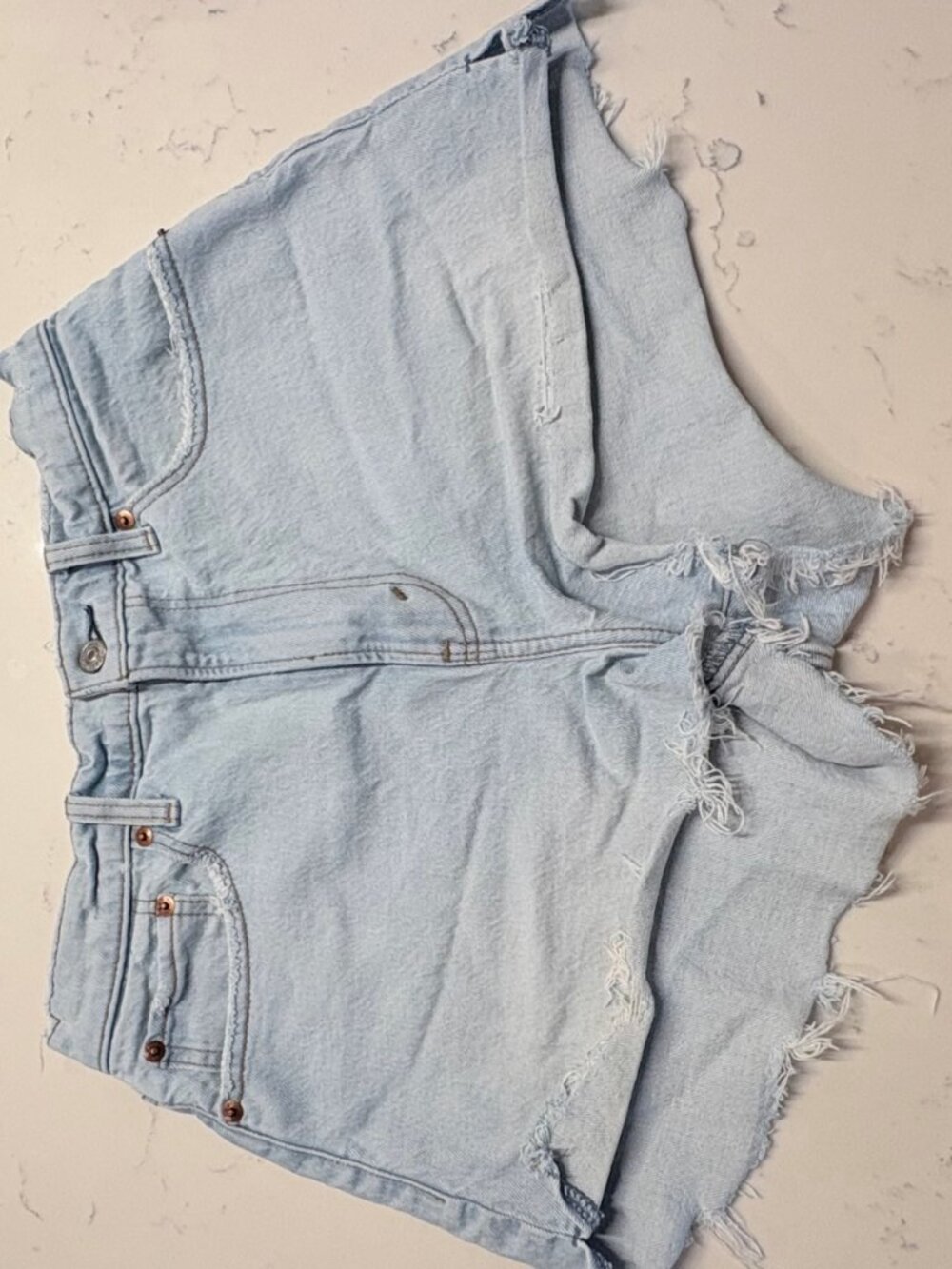 Abercrombie Curve Love High Rise Mom Shorts 28/6 Light Wash